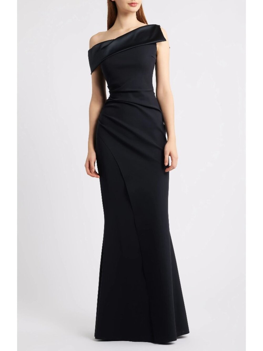 🆕CHIARA BONI Koppany Ruched Off Shoulder Gown Dress 12 Black - Picture 1 of 11